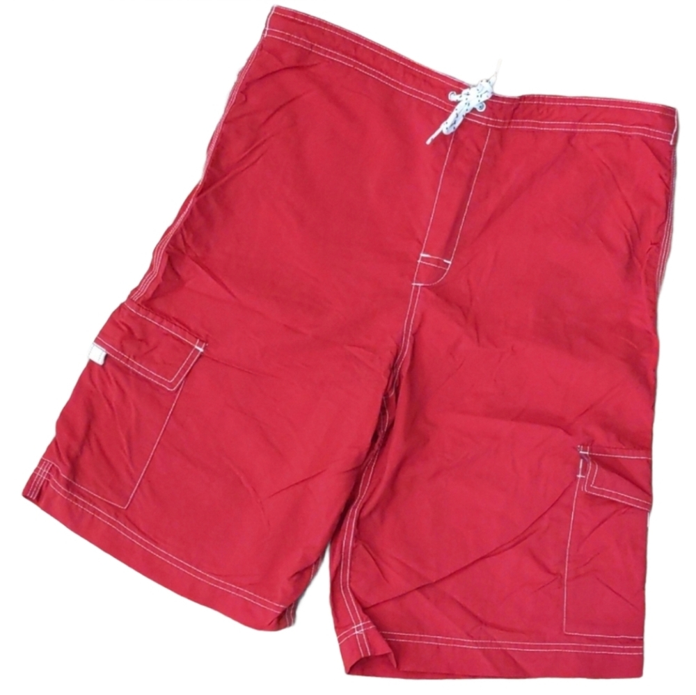 Lands' End Swim Trunks Red Sz XL (18-20)